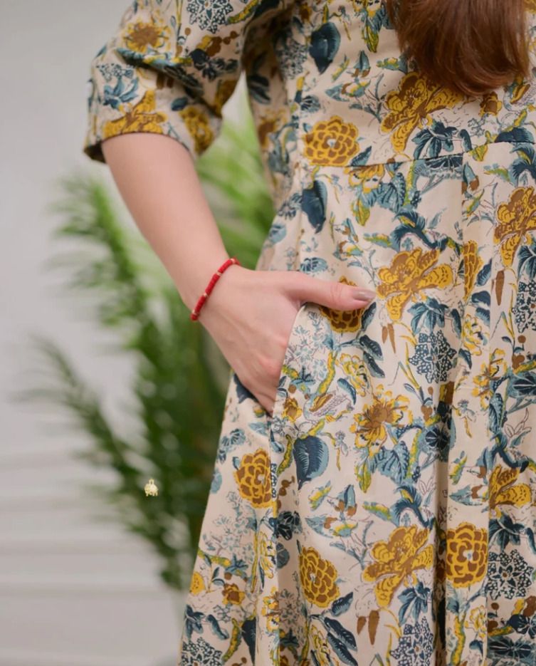 Multicolor Cotton Blend Printed Kurti Set For Women