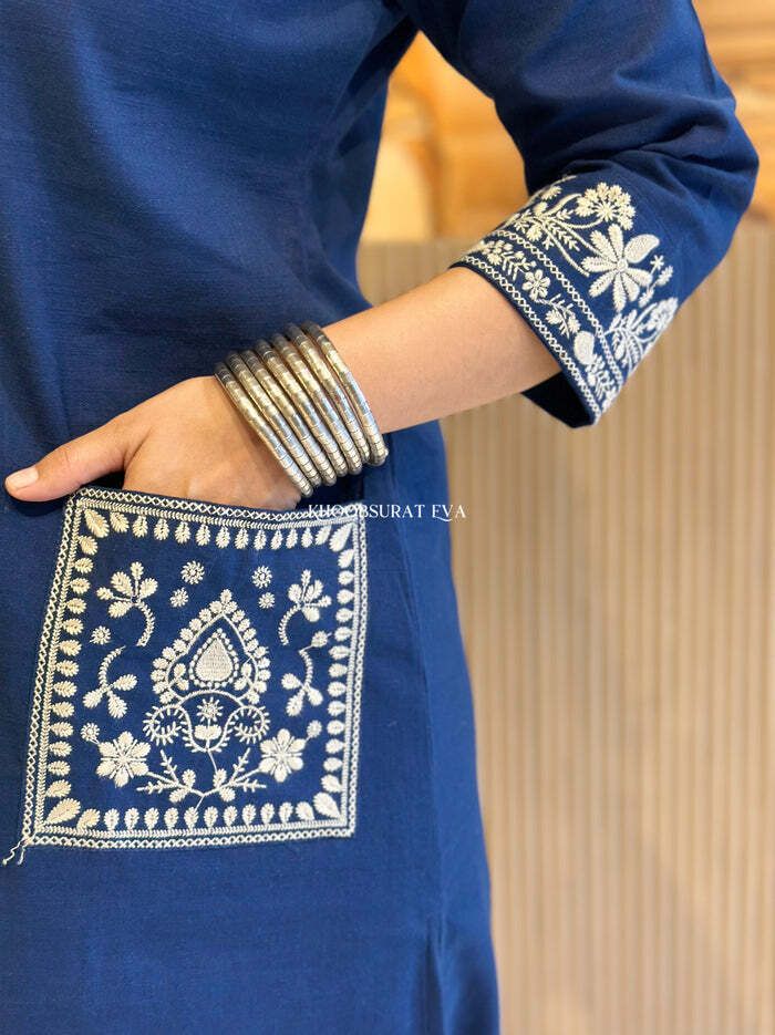women ethnic cotton kurti pant and dupatta set