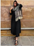 NEW BLACK KURTI WITH PANT AND PRINTED DUPPATA WOMEN KURTA SETS